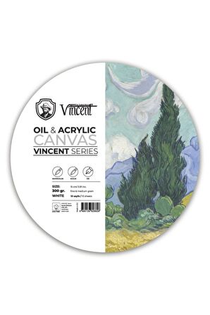 Vıncent Oıl Acrylıc Daire Canvas Whıte 300gr 15cm Yağlı Ve Akrilik Boya Defteri