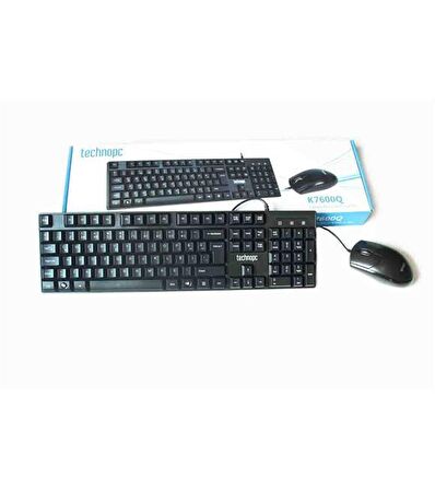 TechnoPc Kablolu Klavye Mouse Set