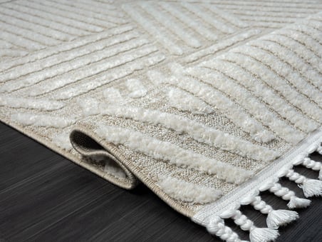 Loop Lp006a Bej Halı Dekoratif Sisal Bukle Tozsuz Antialerjik Modern Salon Halısı Yatak Odası Halısı