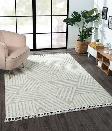 Loop Lp006a Bej Halı Dekoratif Sisal Bukle Tozsuz Antialerjik Modern Salon Halısı Yatak Odası Halısı