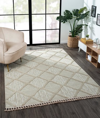 Loop Lp005a Bej Halı Dekoratif Sisal Bukle Tozsuz Antialerjik Modern Salon Halısı Koridor Iskandinav