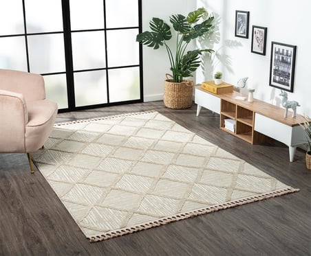 Loop Lp005a Bej Halı Dekoratif Sisal Bukle Tozsuz Antialerjik Modern Salon Halısı Koridor Iskandinav