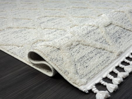 Loop Lp004a Beyaz Halı Dekoratif Sisal Bukle Tozsuz Antialerjik Salon Halısı Yatak Odası Koridor