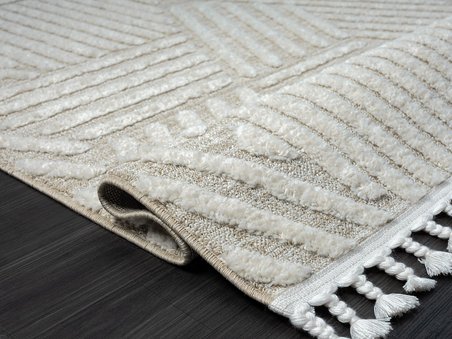 Loop Lp006a Bej Halı Dekoratif Sisal Bukle Tozsuz Antialerjik Modern Salon Halısı Yatak Odası Halısı