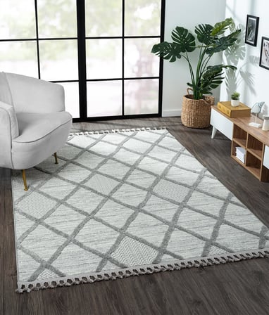 Loop Lp002a Gri Halı Dekoratif Sisal Bukle Tozsuz Antialerjik Salon Halısı Yatak Odası Iskandinav