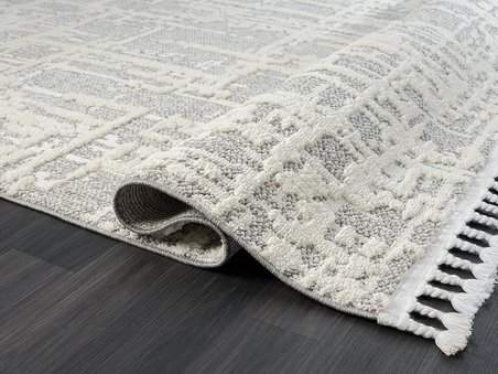 Wool Wl007a Bej Halı Sisal Bukle Dekoratif Kabartmalı Halı Tozsuz Antialerjik Salon Halısı Koridor