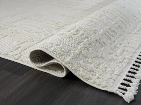 Wool Wl004a Bej Halı Sisal Bukle Dekoratif Kabartmalı Halı Tozsuz Antialerjik Salon Halısı Koridor