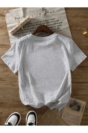Unisex Papatya Minimal Baskılı Tasarım Tshirt