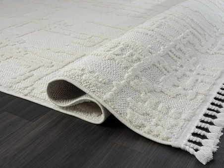 Wool Wl004a Bej Halı Sisal Bukle Dekoratif Kabartmalı Halı Tozsuz Antialerjik Salon Halısı Koridor