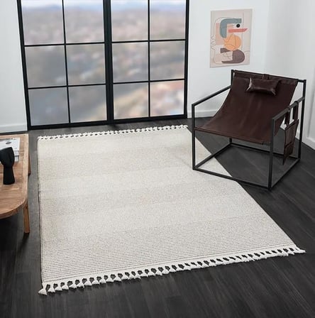 Wool Wl006a Gri Halı Sisal Bukle Dekoratif Tozsuz Antialerjik Salon Halısı Yatak Odası Koridor