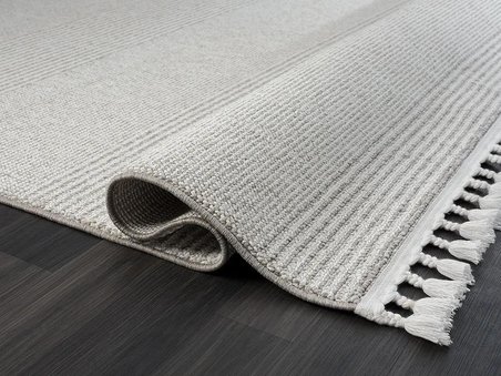 Wool Wl006a Gri Halı Sisal Bukle Dekoratif Tozsuz Antialerjik Salon Halısı Yatak Odası Koridor