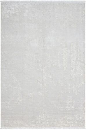 Elegance Eg014a Beyaz Halı Sedef Geometrik Detaylı Modern Viskon Doğal Iplik Bambu Halı Tozu Az