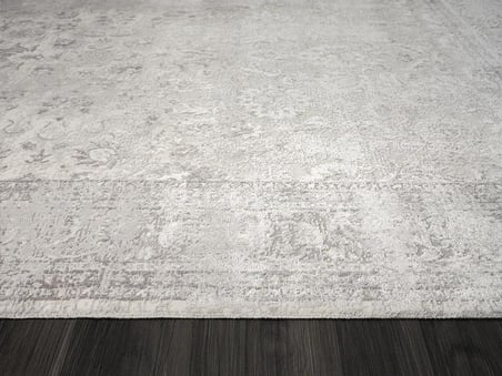 Elegance Eg004a Gri Halı Antrasit Modern Klasik Desenli Viskon Doğal Iplik Bambu Halı Tozu Az Salon