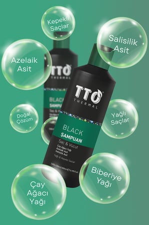 Tto Saç Ve Vücut Şampuanı 500 ml Black ( Çay Ağacı Yağı / Tea Tree Oıl)