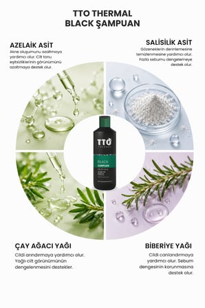 Tto Saç Ve Vücut Şampuanı 500 ml Black ( Çay Ağacı Yağı / Tea Tree Oıl)