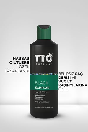 Tto Saç Ve Vücut Şampuanı 500 ml Black ( Çay Ağacı Yağı / Tea Tree Oıl)
