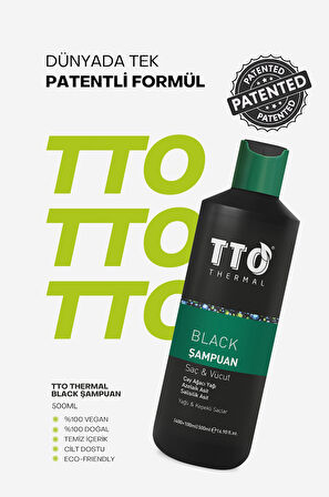Tto Saç Ve Vücut Şampuanı 500 ml Black ( Çay Ağacı Yağı / Tea Tree Oıl)
