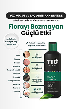 Tto Saç Ve Vücut Şampuanı 500 ml Black ( Çay Ağacı Yağı / Tea Tree Oıl)