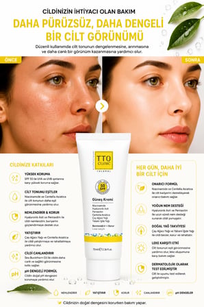 TTO CLINIC Güneş Koruyucu Krem 50 SPF 70 ML