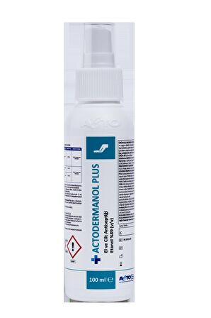 ACTODERMANOL® PLUS 100 ml | El ve Cilt Antiseptiği %89 (v/v) Etanol