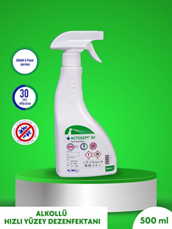 ACTOSEPT® AF 500 ml | Kullanıma Hazır Alkollü Yüzey Dezenfektanı 30 saniyede Etkili