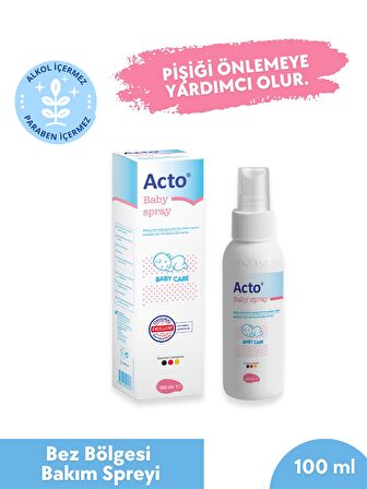 ACTO® BABY SPRAY 100 ml | Bebekler için Koruyucu Pişik Spreyi | Bez Bölgesi Bakım Spreyi