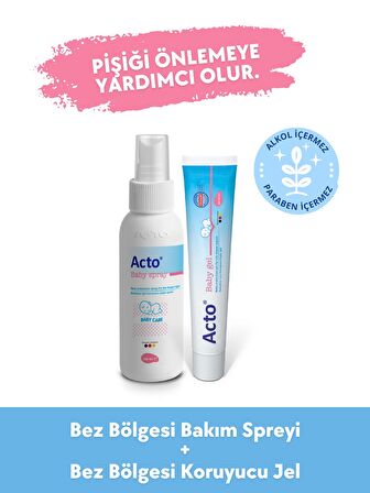 ACTO® BABY SPRAY 100 ml | Bebekler için Koruyucu Pişik Spreyi | Bez Bölgesi Bakım Spreyi