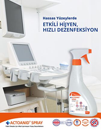 ACTOANID® SPRAY 500 ml | Alkol İçermeyen Yüzey Dezenfektanı