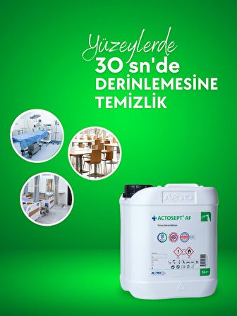 ACTOSEPT® AF 5 litre | Kullanıma Hazır Alkollü Yüzey Dezenfektanı 30 saniyede Etkili