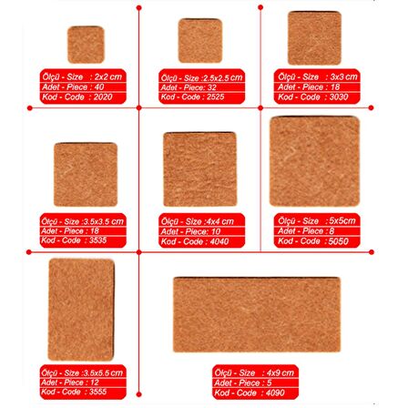 YAPIŞKAN KEÇE 20X20