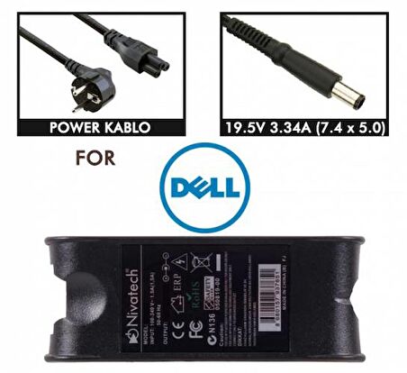 Nivatech Bc-901 19,5V 3,34A Dell Notebook Uyumlu Adaptör