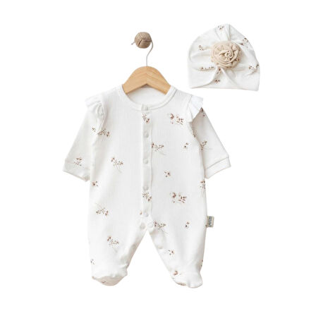 Sebi Bebe Güllü Şapkalı Bebek Tulumu 1108