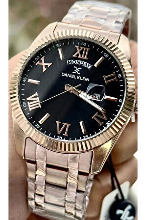 Daniel Klein Rosegold Çelik Gün ve Tarih Göstergeli Erkek Kol Saat