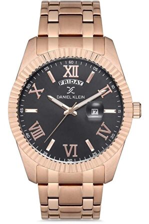 Daniel Klein Rosegold Çelik Takvimli Erkek Kol Saat Doğal Taş Bileklik Hediyeli