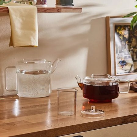 Borosilikat Cam Çaydalık Takımı 1,8+1,1 Litre