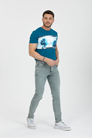 Slim New Moscova Günlük Erkek Strech Jean Normal Bel Fashion 5 Cep Denim Pantolon 