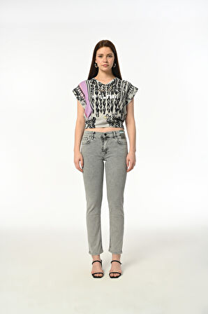 Slim BELLA Günlük Kadın Straight Strech Jean Normal Bel Traditional 5 Cep Denim Pantolon 