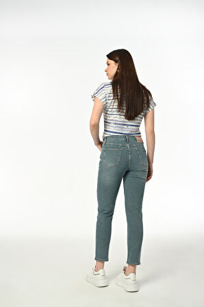 Slim MOM Günlük Kadın Strech Jean Normal Bel Traditional 5 Cep Denim Pantolon 