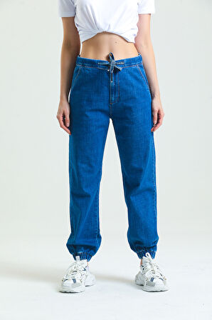 Jogger Günlük Kadın Strech Jean Normal Bel Young Yan Cep Denim Pantolon 