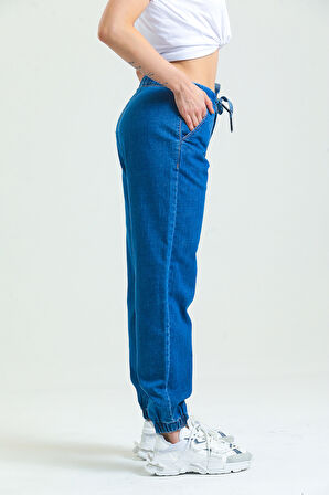 Jogger Günlük Kadın Strech Jean Normal Bel Young Yan Cep Denim Pantolon 