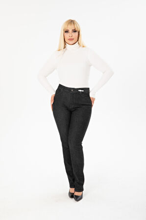 Slim D151 Office Kadın Straight Strech Jean Yüksek Bel Smart 5 Cep Denim Pantolon 