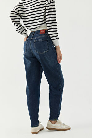 Mom D136 Günlük Kadın Balon Comfort Normal Bel Fashion 5 Cep Denim Pantolon 