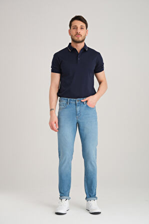 Slim D268 Günlük Erkek Straight Strech Jean Normal Bel Young 5 Cep Denim Pantolon 