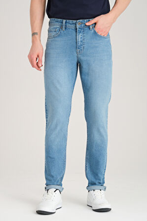 Slim D268 Günlük Erkek Straight Strech Jean Normal Bel Young 5 Cep Denim Pantolon 