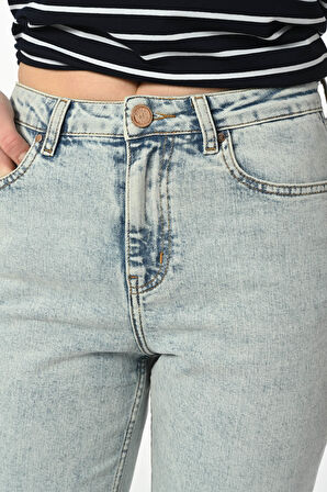 Klasik D275 Günlük Kadın Mom Strech Jean Normal Bel Traditional 5 Cep Denim Pantolon 