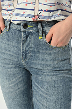 Mom D275 Günlük Kadın Mom Strech Jean Normal Bel Traditional 5 Cep Denim Pantolon 