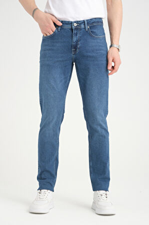 Slim D285 Günlük Erkek Straight Strech Jean Normal Bel Young 5 Cep Denim Pantolon 