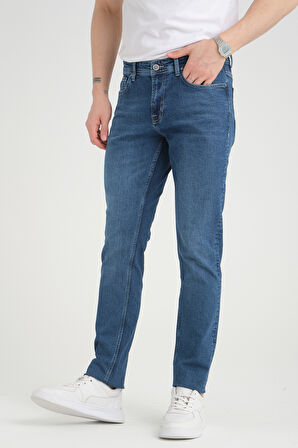 Slim D285 Günlük Erkek Straight Strech Jean Normal Bel Young 5 Cep Denim Pantolon 