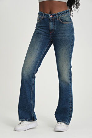 Klasik D310 Günlük Kadın Jean Straight Rigit Normal Bel Comfort 5 Cep Denim Pantolon 