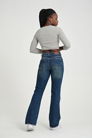 Klasik D310 Günlük Kadın Jean Straight Rigit Normal Bel Comfort 5 Cep Denim Pantolon 